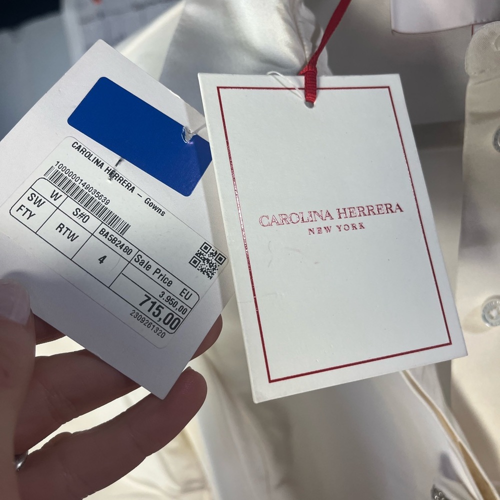 Carolina Herrera Panelled Bow-Detail Shirt Gown ** NWT** - Picture 10 of 11